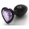 Ouch! Bijou anal Heart Gem S 6 x 2.6cm Noir-Violet